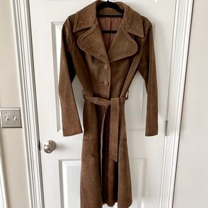Vintage 1970s Suede Trench